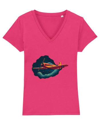 Vintage Wings - Airplane in storm - Dark Sky BLTP8-02 Raspberry