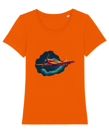Vintage Wings - Airplane in storm - Dark Sky BLTP8-02 Bright Orange