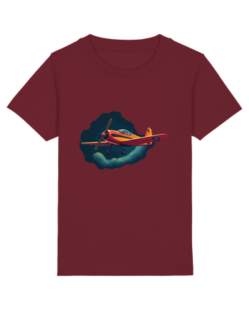 Vintage Wings - Airplane in storm - Dark Sky BLTP8-02 Burgundy