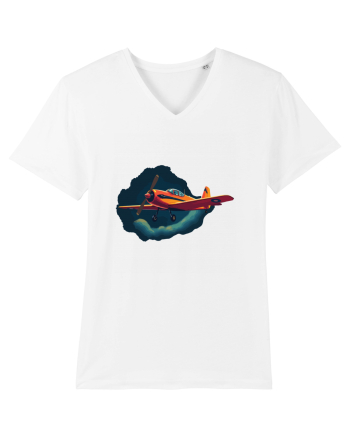 Vintage Wings - Airplane in storm - Dark Sky BLTP8-02 White