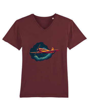Vintage Wings - Airplane in storm - Dark Sky BLTP8-02 Burgundy