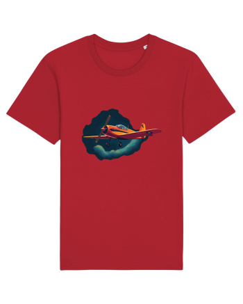 Vintage Wings - Airplane in storm - Dark Sky BLTP8-02 Red