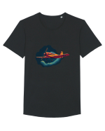 Vintage Wings - Airplane in storm - Dark Sky BLTP8-02 Tricou mânecă scurtă guler larg Bărbat Skater