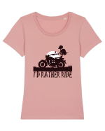 Vintage Wheels - I'd rather ride BLTM3-02 Tricou mânecă scurtă guler larg fitted Damă Expresser