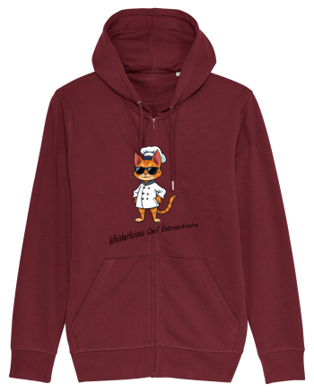 Stylish chef cat, culinary cool Burgundy