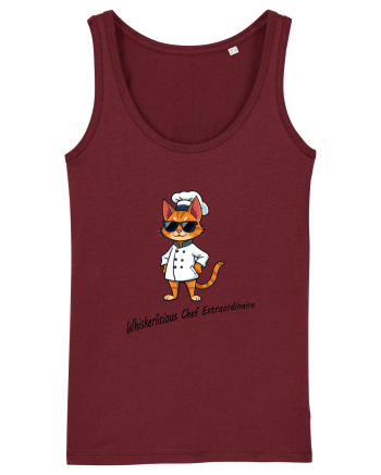 Stylish chef cat, culinary cool Burgundy
