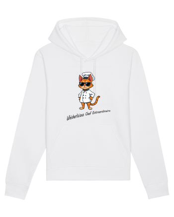 Stylish chef cat, culinary cool White