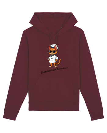 Stylish chef cat, culinary cool Burgundy