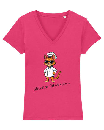 Stylish chef cat, culinary cool Raspberry