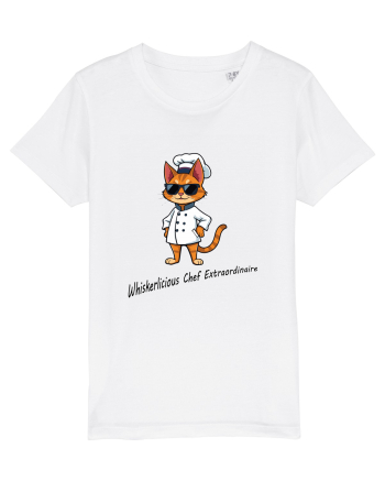 Stylish chef cat, culinary cool White