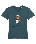 Stylish chef cat, culinary cool Tricou mânecă scurtă guler V Bărbat Presenter