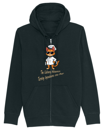 Stylish chef cat, culinary cool Black