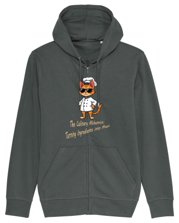 Stylish chef cat, culinary cool Anthracite