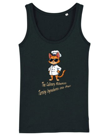 Stylish chef cat, culinary cool Black