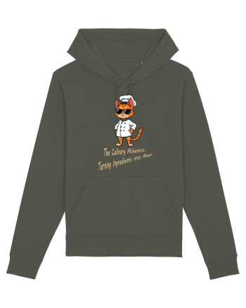 Stylish chef cat, culinary cool Khaki