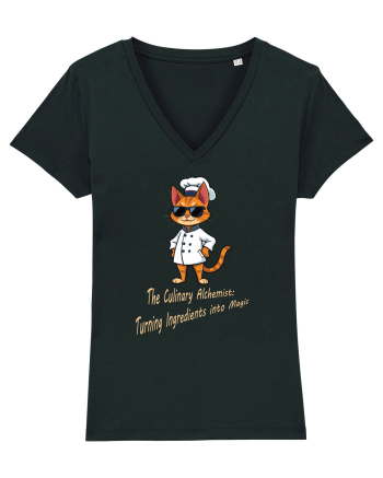 Stylish chef cat, culinary cool Black