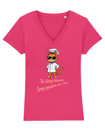 Stylish chef cat, culinary cool Raspberry