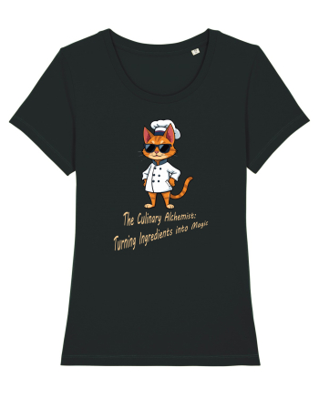 Stylish chef cat, culinary cool Black