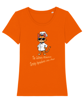 Stylish chef cat, culinary cool Bright Orange