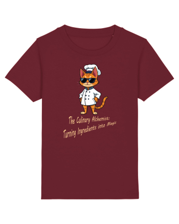Stylish chef cat, culinary cool Burgundy