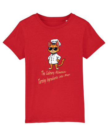 Stylish chef cat, culinary cool Red