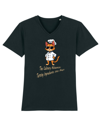 Stylish chef cat, culinary cool Black