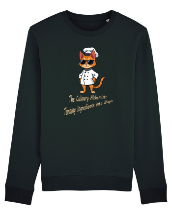 Stylish chef cat, culinary cool Black