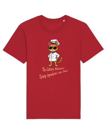 Stylish chef cat, culinary cool Red