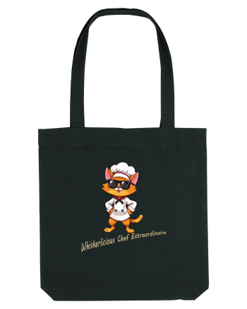 Stylish chef cat, culinary cool Black