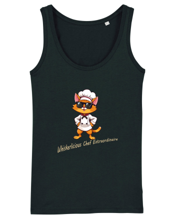 Stylish chef cat, culinary cool Black