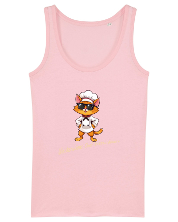 Stylish chef cat, culinary cool Cotton Pink
