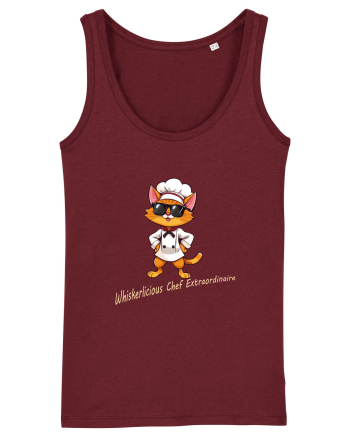 Stylish chef cat, culinary cool Burgundy