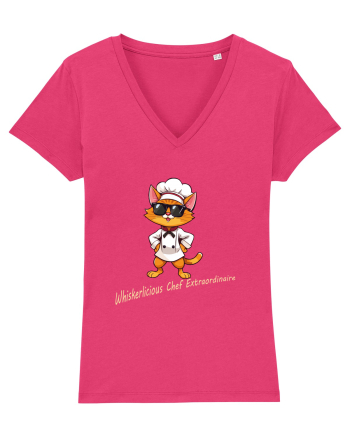 Stylish chef cat, culinary cool Raspberry