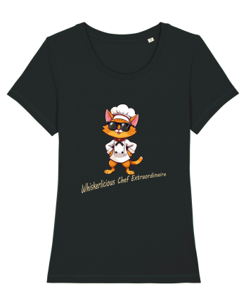 Stylish chef cat, culinary cool Black