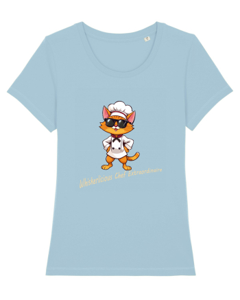 Stylish chef cat, culinary cool Sky Blue