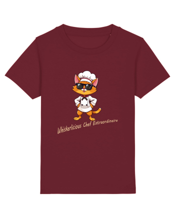 Stylish chef cat, culinary cool Burgundy