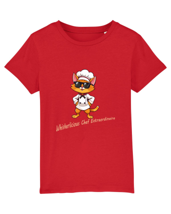 Stylish chef cat, culinary cool Red