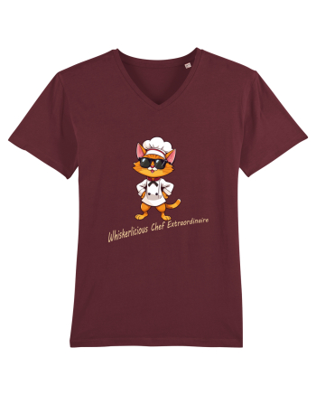 Stylish chef cat, culinary cool Burgundy