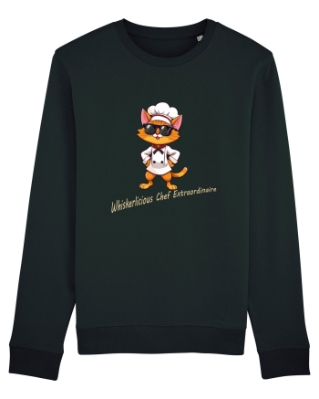 Stylish chef cat, culinary cool Black