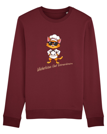Stylish chef cat, culinary cool Burgundy