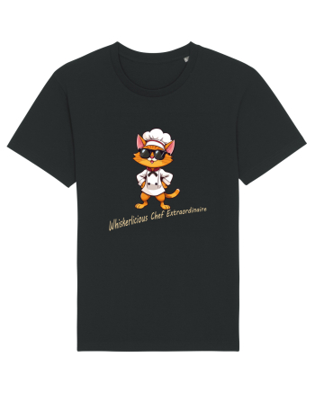 Stylish chef cat, culinary cool Black