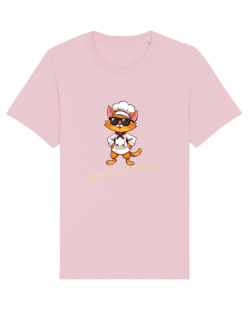 Stylish chef cat, culinary cool Cotton Pink