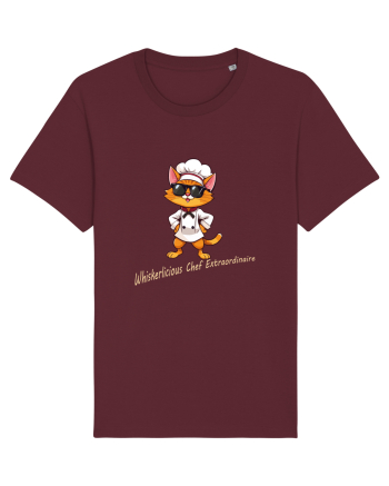 Stylish chef cat, culinary cool Burgundy