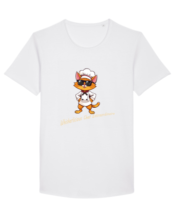 Stylish chef cat, culinary cool White