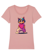 Cool cat  Tricou mânecă scurtă guler larg fitted Damă Expresser