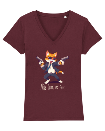 Meowfia cat vibes Burgundy