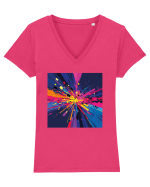 Abstract art Tricou mânecă scurtă guler V Damă Evoker