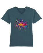Abstract Tricou mânecă scurtă guler V Bărbat Presenter