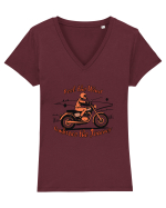 Vintage Wheels - Feel the wind, embrace the journey BLTM8-02  Tricou mânecă scurtă guler V Damă Evoker