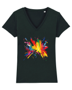 Abstract art Tricou mânecă scurtă guler V Damă Evoker
